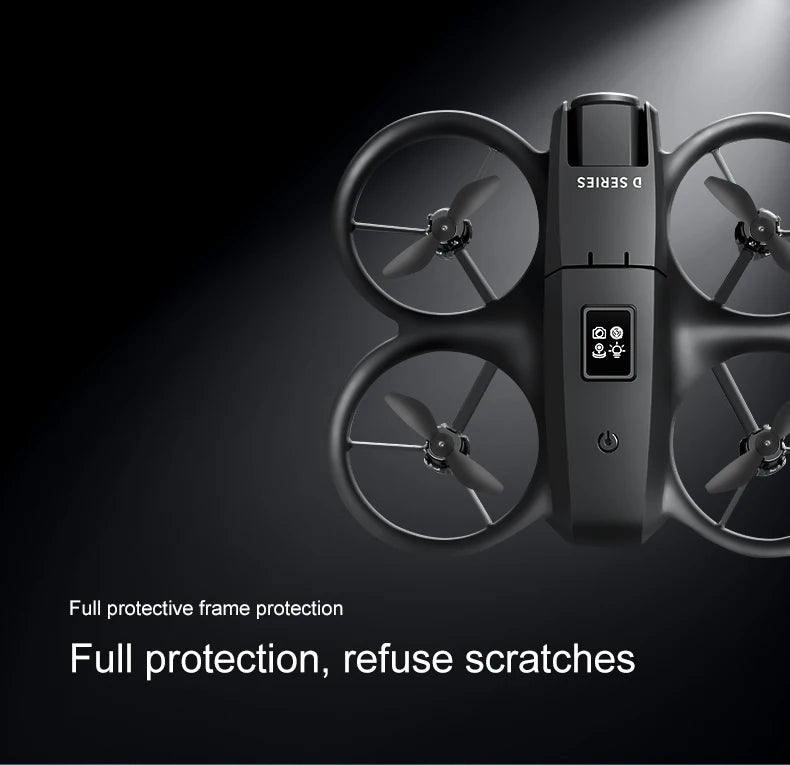 Mini drone Xiaomi D16 com câmera HD 8K ajustável de 180° e WiFi com fluxo de luz, drone de bolso para evitar obstáculos, quadricóptero RC
