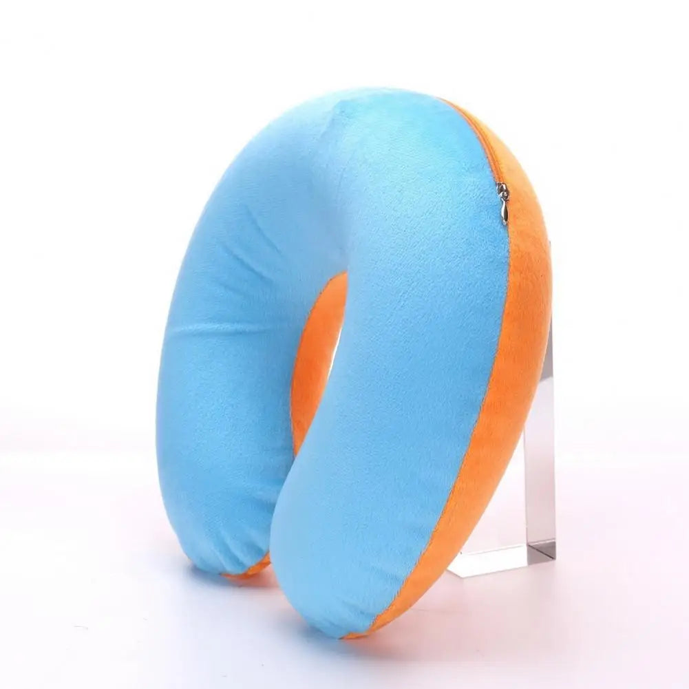 Travesseiro de pescoço em forma de U, travesseiro inflável para alívio da fadiga, travesseiro de viagem, encosto de cabeça para voo, almofada em forma de U para avião