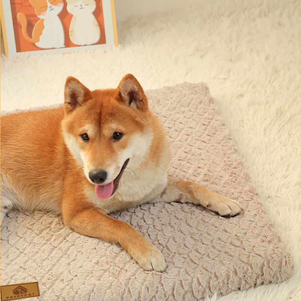 Cama para animais de estimação de espuma 3D com capa de pele sintética removível e lavável, cama ortopédica à prova d'água para cães, com fundo antiderrapante