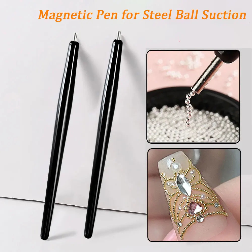 1 peça caneta magnética de unha olho de gato com sucção de 11 cm caneta magnética de esfera de aço ferramentas para arte em unhas esmalte em gel olho de gato bastão magnético %