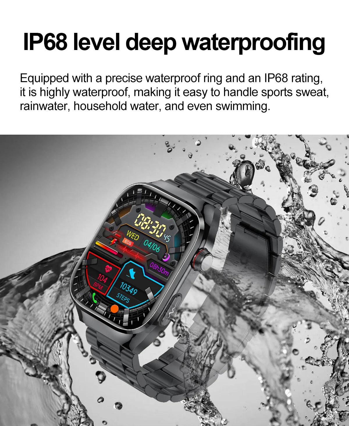 Novo 2025 para Huawei Três altas pressão arterial Smartwatch ECG Ácido Úrico Frequência Cardíaca Relógio Análise Corporal Monitoramento de Saúde Relógios