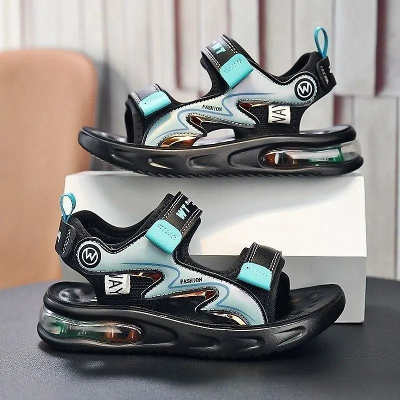 Sandálias infantis da moda 2025, sapatos para bebês, meninos, sola macia, antiderrapantes, sandálias para meninos e meninas, sapatos infantis para verão, praia, 3 a 14 anos