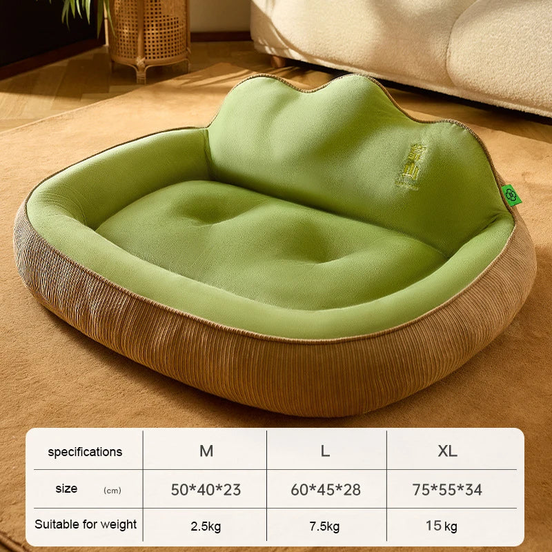 New dog bed with increased height and thickness, leaning against the mountain bed and pillow for neck protection, pet bed for sl