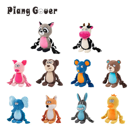 1 peça de brinquedo de pelúcia para cachorro, animal de desenho animado, fofo, filhote de cachorro, mastigável, brinquedo com nó, coelho de desenho animado, macaco