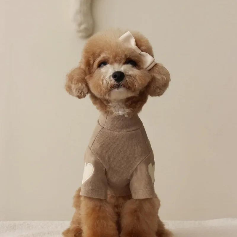 Nova camisa para gatos e animais de estimação, roupas quentes para cães e gatos, designer de base, urso de pelúcia fofo, moletom com capuz Yorkshire, roupas para filhotes MWTJK01