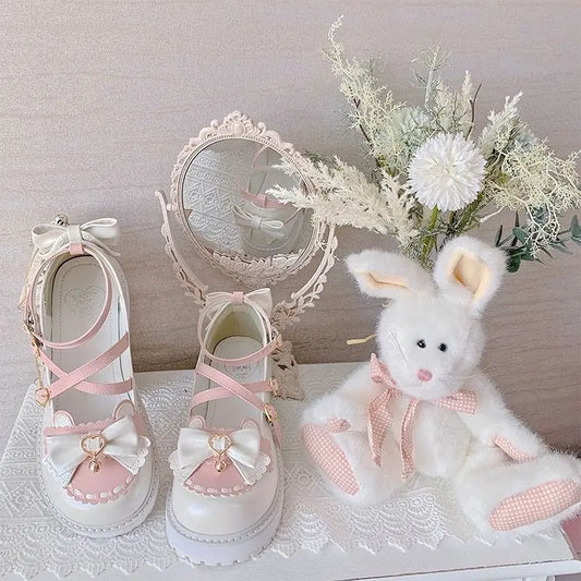 Novos sapatos Lolita Outono 2025 com laço fofo e macio para meninas selvagens estilo universitário JK uniforme cabeça redonda sapatos pequenos de couro sapatos kawaii