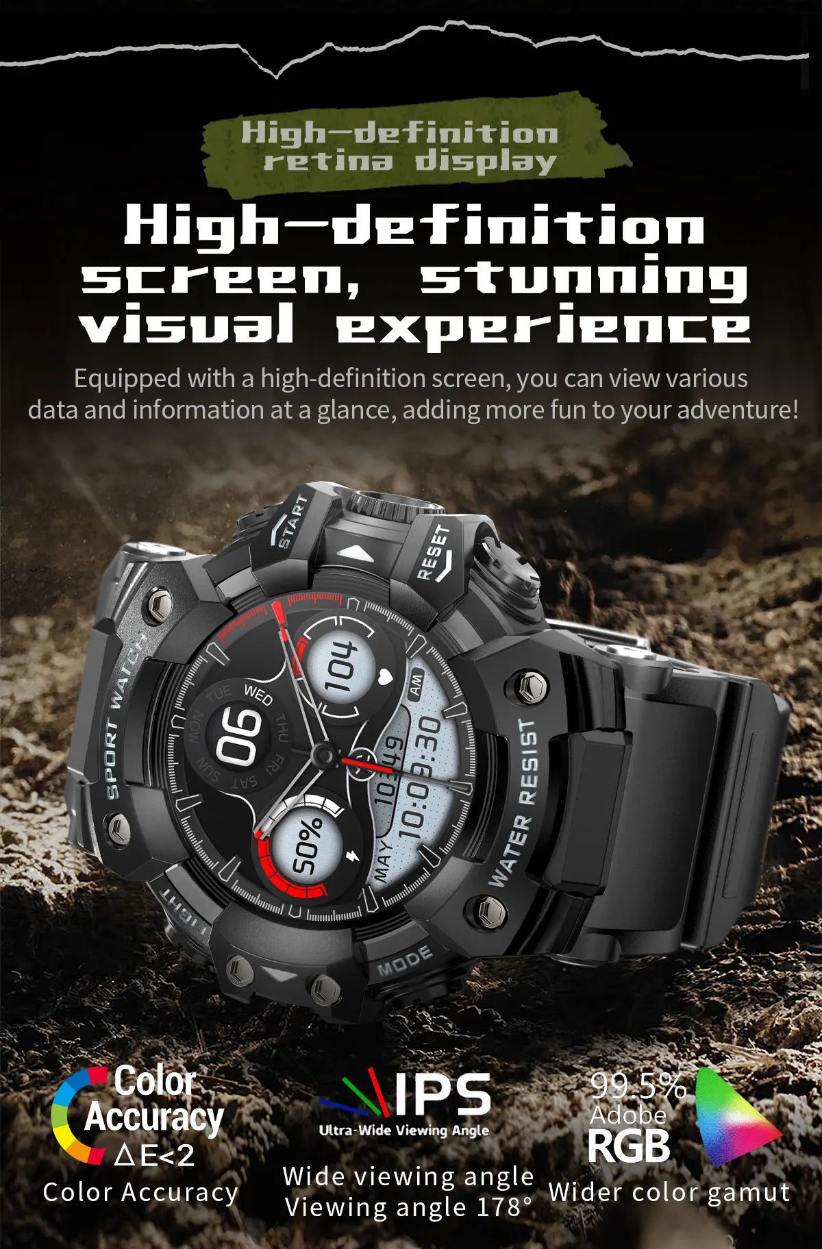 Novo relógio inteligente esportivo robusto para atividades ao ar livre 2025, masculino, com chamada Bluetooth, colorido, IP68, à prova d'água, bússola militar, relógio inteligente, lanterna