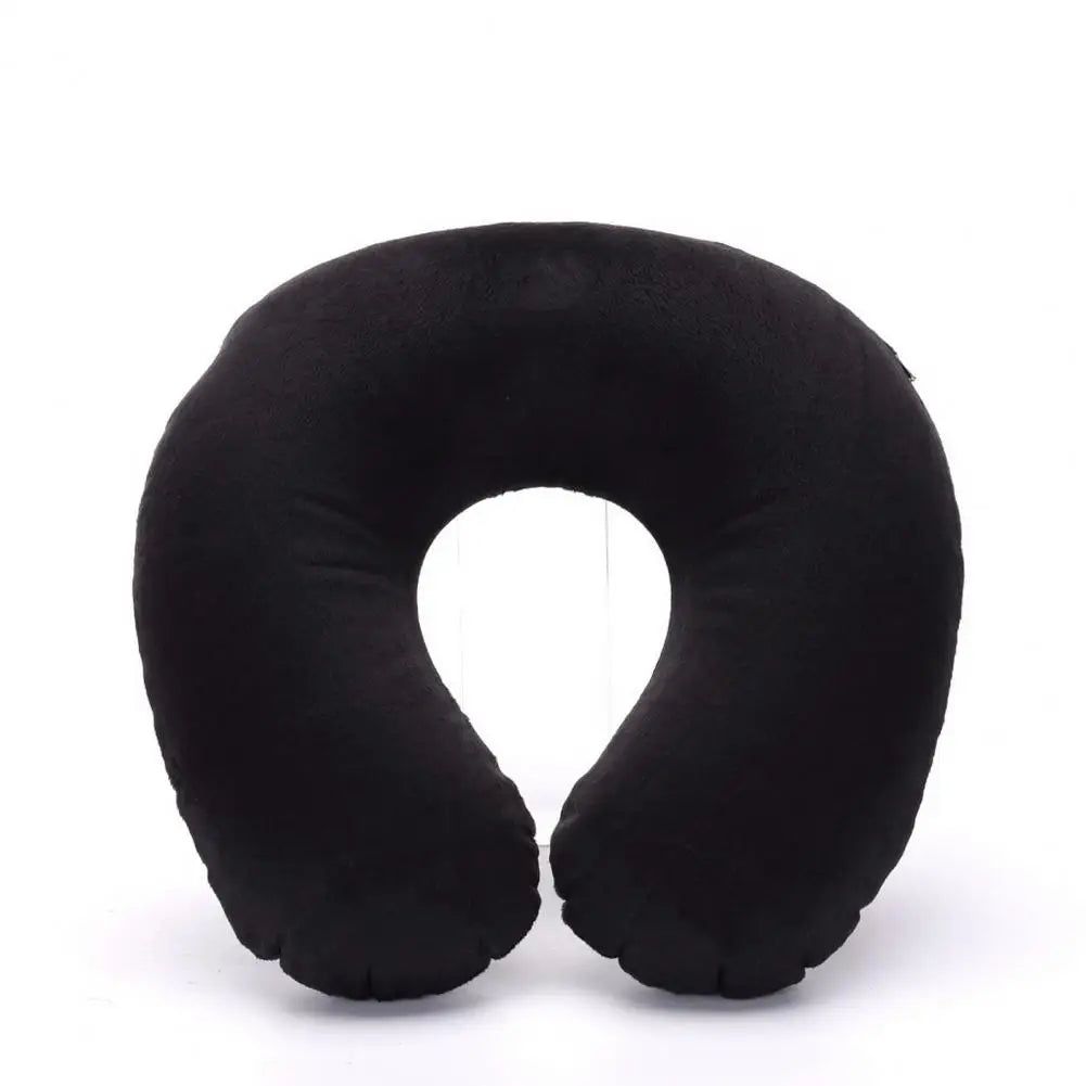 Travesseiro de pescoço em forma de U, travesseiro inflável para alívio da fadiga, travesseiro de viagem, encosto de cabeça para voo, almofada em forma de U para avião