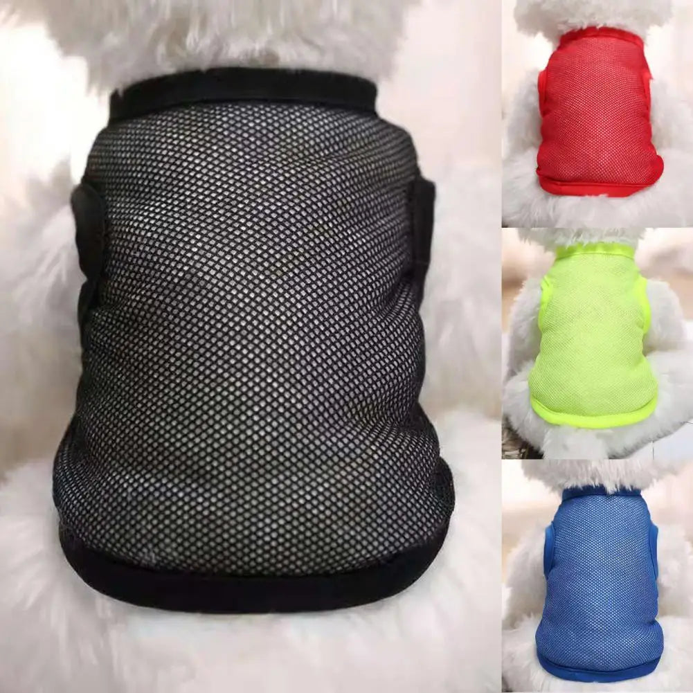 Camiseta para cachorro, tecido de malha respirável e de secagem rápida, camiseta para filhotes para o verão