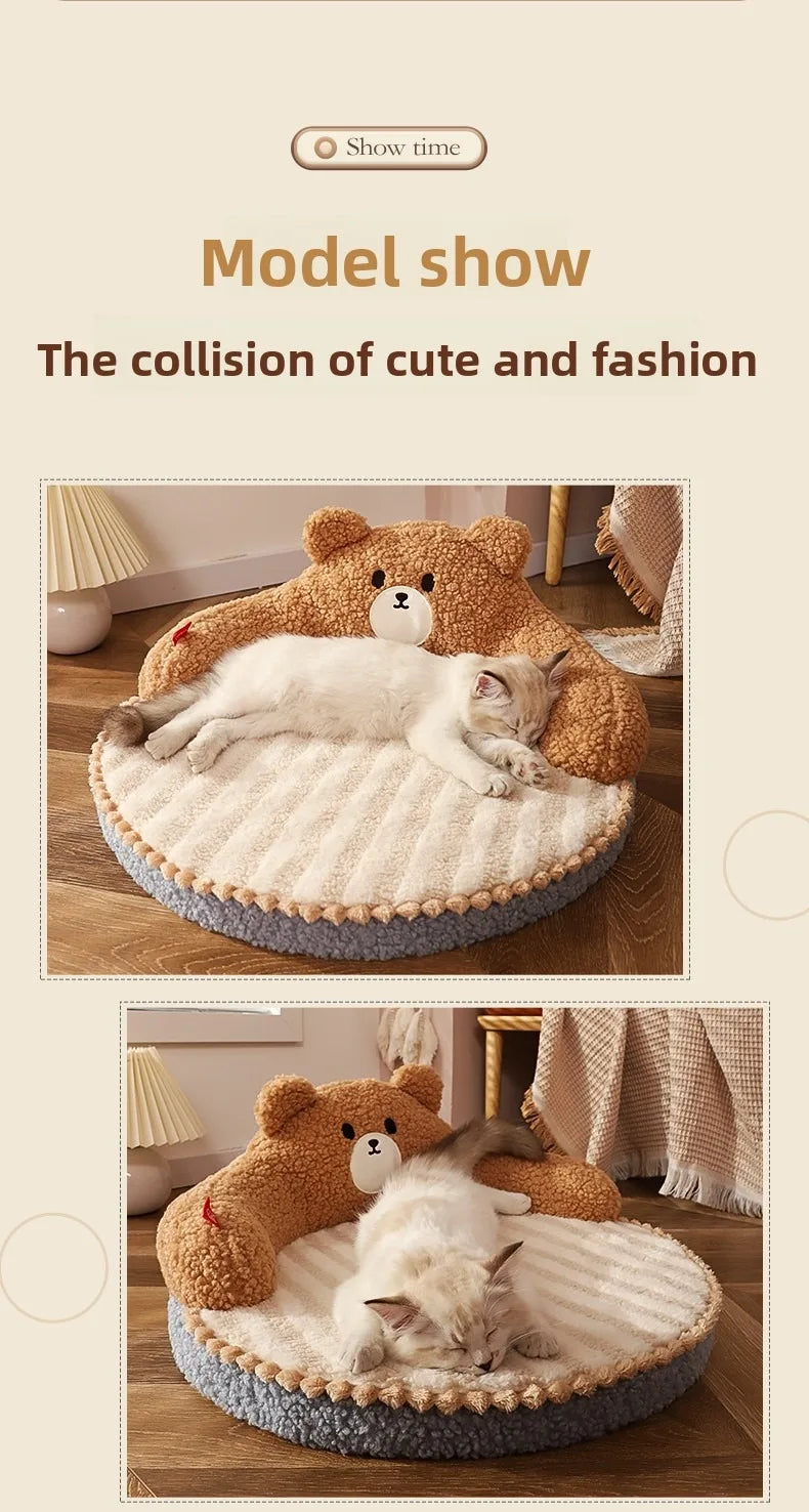 Soft Cat Bed, Winter Cartoon Pet Bed, Cat Sleeping Bed, Pet Rest Products, Small Dog Mat, Warm Pet Mat Лежанка Для Кошек