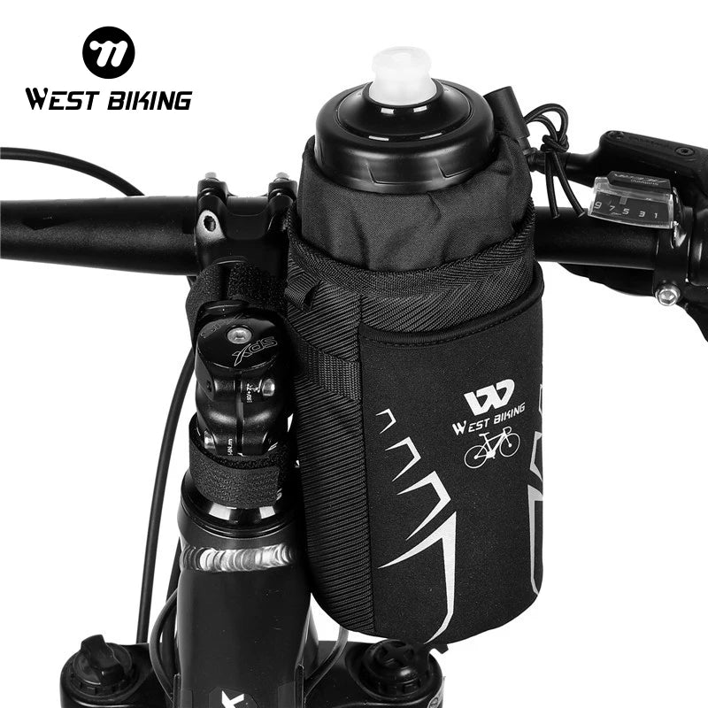WEST BIKING Suporte para Garrafa de Bicicleta Ciclismo Garrafa de Água Bolsa Refletiva Chaleira MTB Bicicleta de Estrada Bolsa de Guidão Acessórios