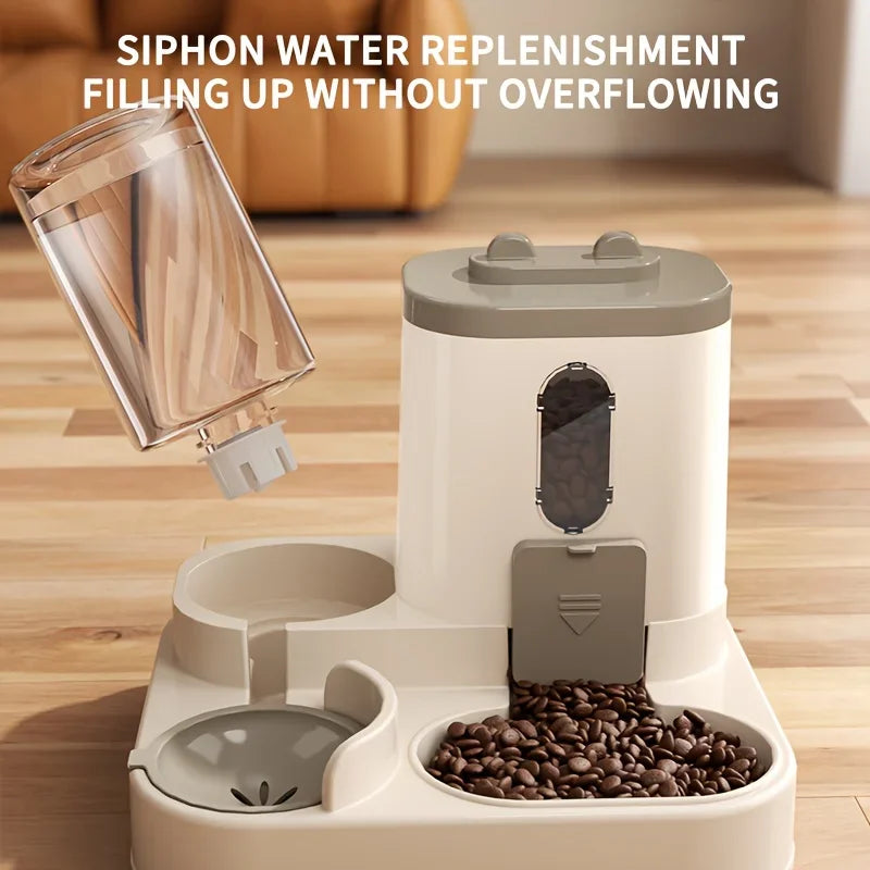 Dispensador de comida para gatos 2 em 1, água e comida integradas, totalmente automático, alimentador de comida e água, dispensador de água fofo