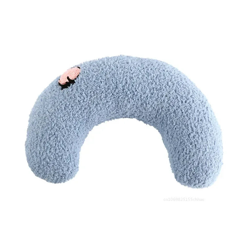 Travesseiro calmante para animais de estimação, confortável, fofo, em formato de U, almofada elástica para gatos, adequado para a pele, acessórios para animais de estimação para cães
