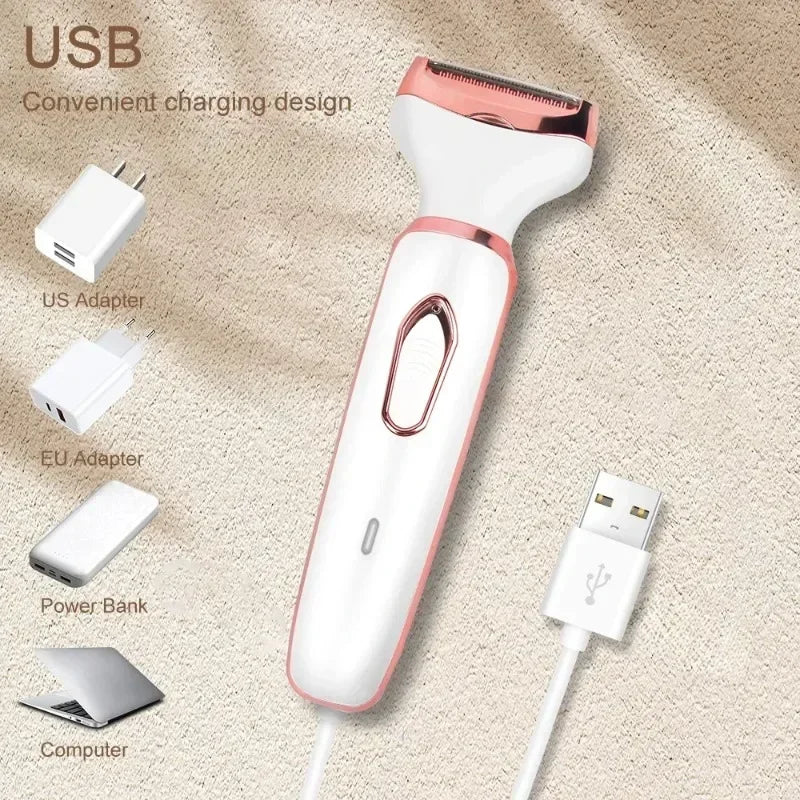 Depilador elétrico 4 em 1 para mulheres, depilador facial, aparador, depilador indolor para mulheres, para sobrancelhas e nariz