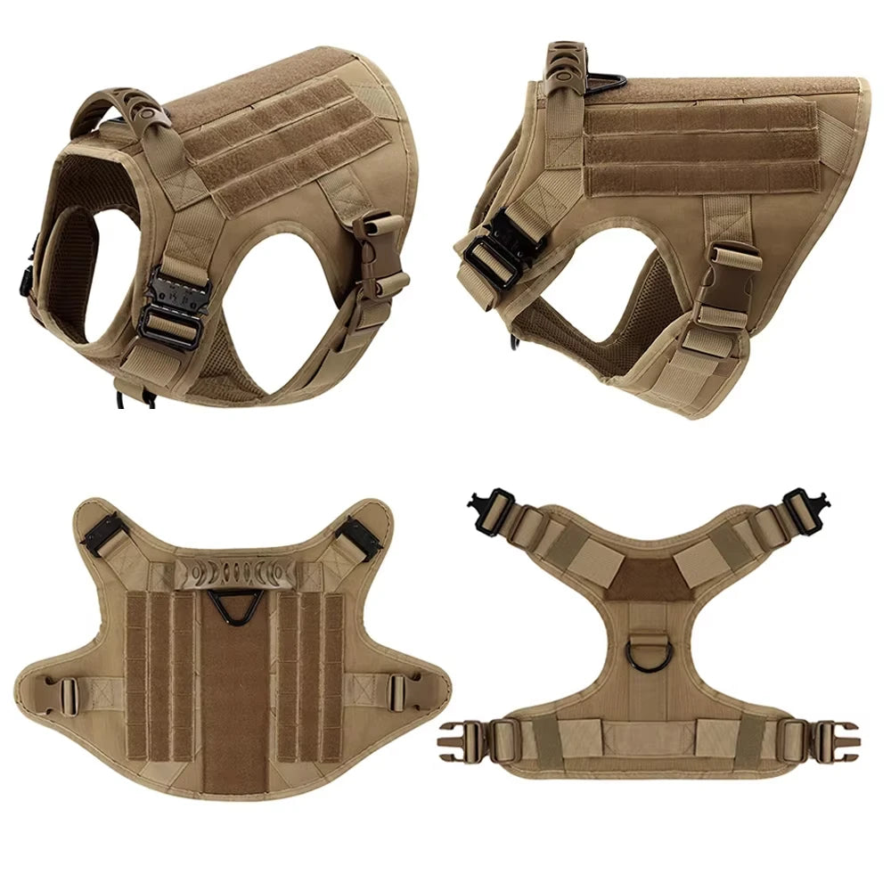 Conjunto de peitoral e guia para cães grandes, colete de treinamento para pastor alemão malinois, colete e coleira para cães de médio e grande porte