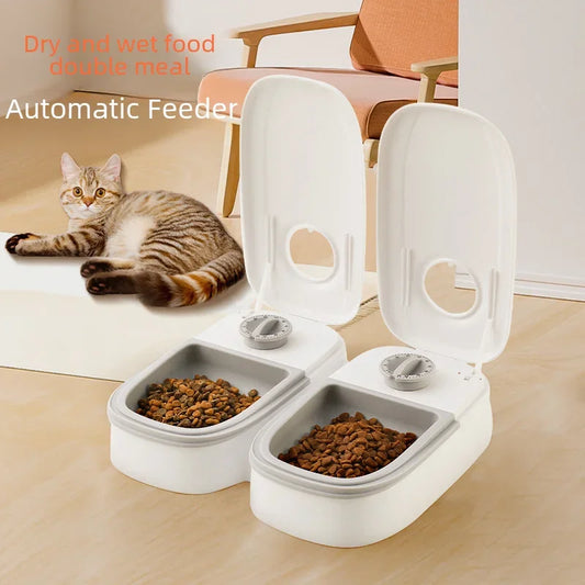 Pet Bowl Smart Timed Cat Feeder Quantitative Wet and Dry Food Single Meal Separation Home Use Automatic Feeding for Dogs & Cats