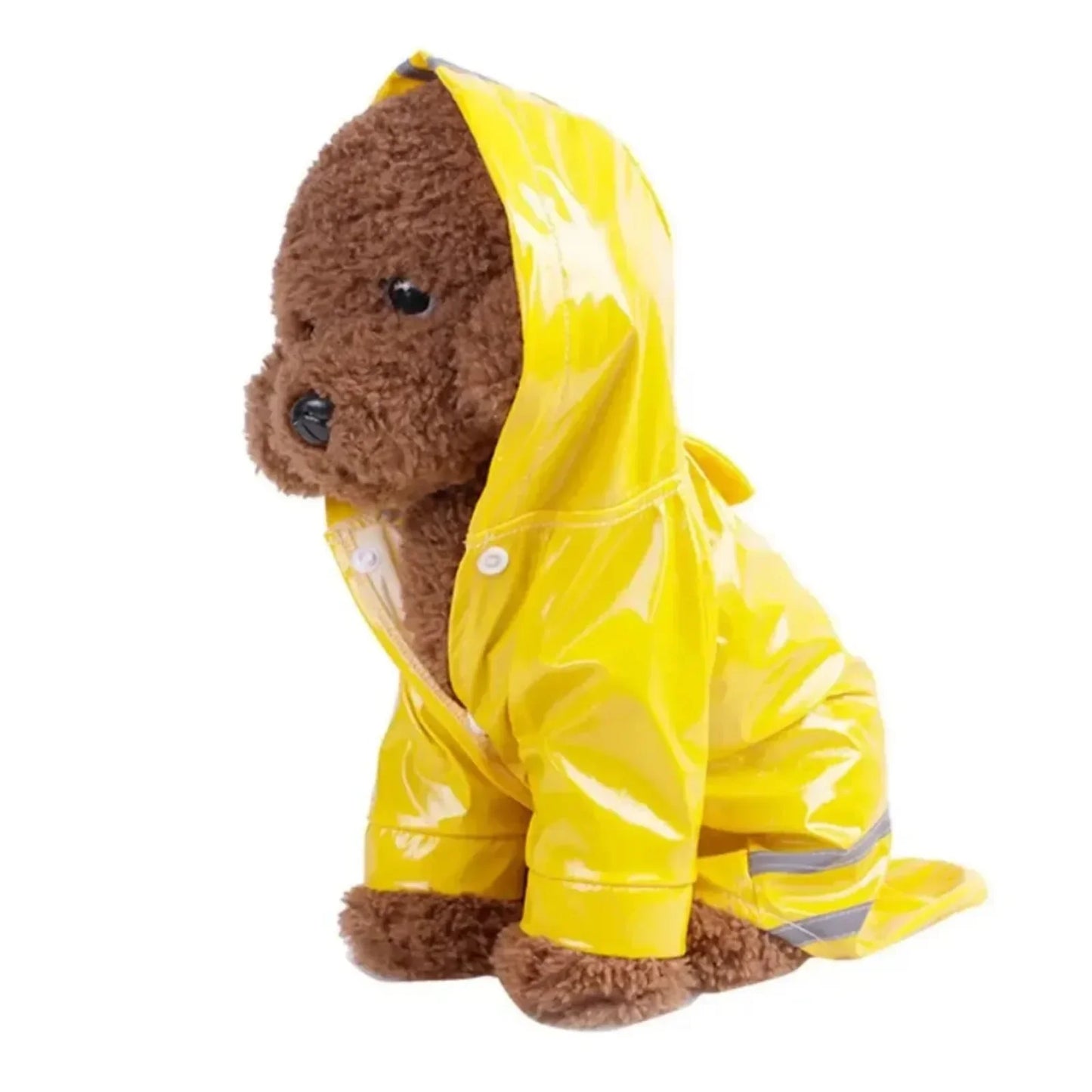 Capa de chuva impermeável para cachorros filhotes com capuz para cães pequenos Capa de chuva para animais de estimação com refletivo e furo para guia Roupas para cães ao ar livre no inverno
