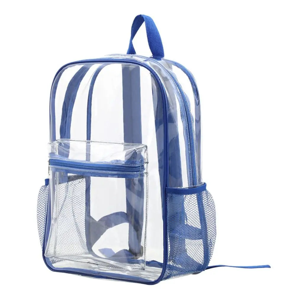 Mochila transparente de PVC para esportes ao ar livre, fitness, casual, viagem, visível, grande capacidade, à prova d'água, bolsa de ombro