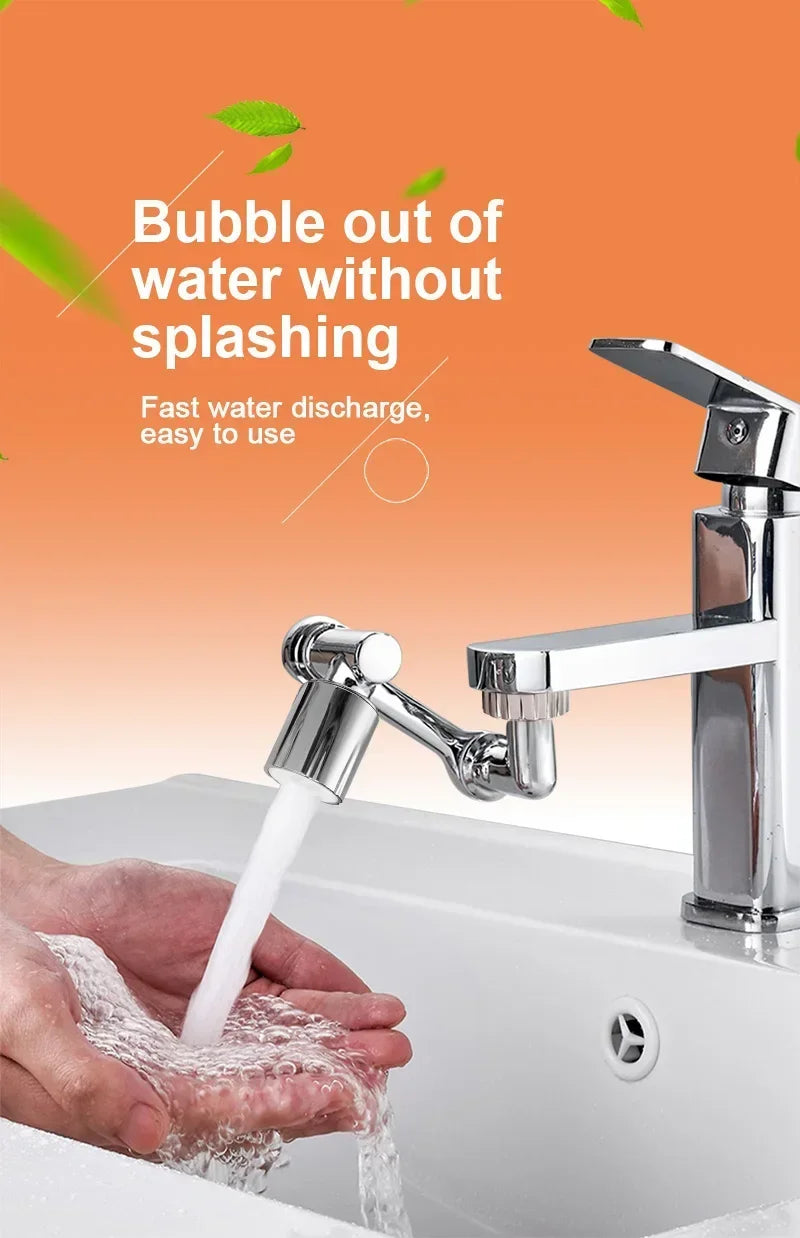 Extensor de torneiras com rotação universal de 1080°, cabeça de pulverizador, braço de robô de cozinha, extensão de torneira, aerador, misturador, borbulhador, bico de torneira de água