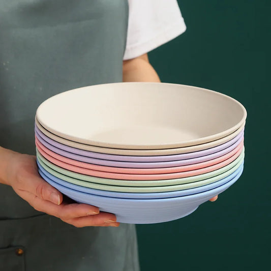 Tigela de sopa de palha de trigo, utensílios de mesa de plástico para micro-ondas, tigelas de salada de frutas, pratos de macarrão para cereais, pratos de jantar, utensílios de cozinha