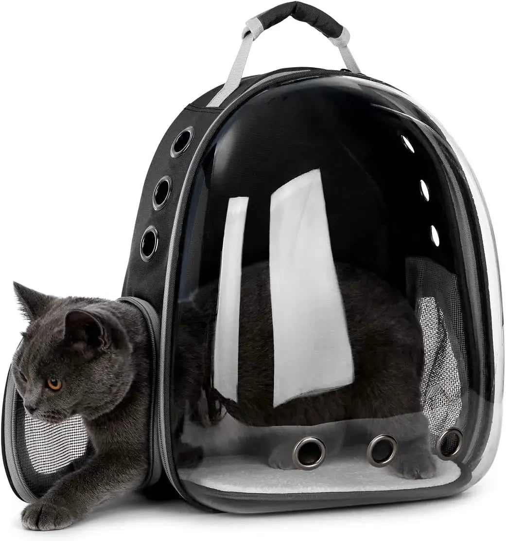 Mochila para transporte de animais de estimação, cápsula transparente, mochila para animais de estimação, filhotes, gatinhos, pássaros, transportadora respirável para viagem