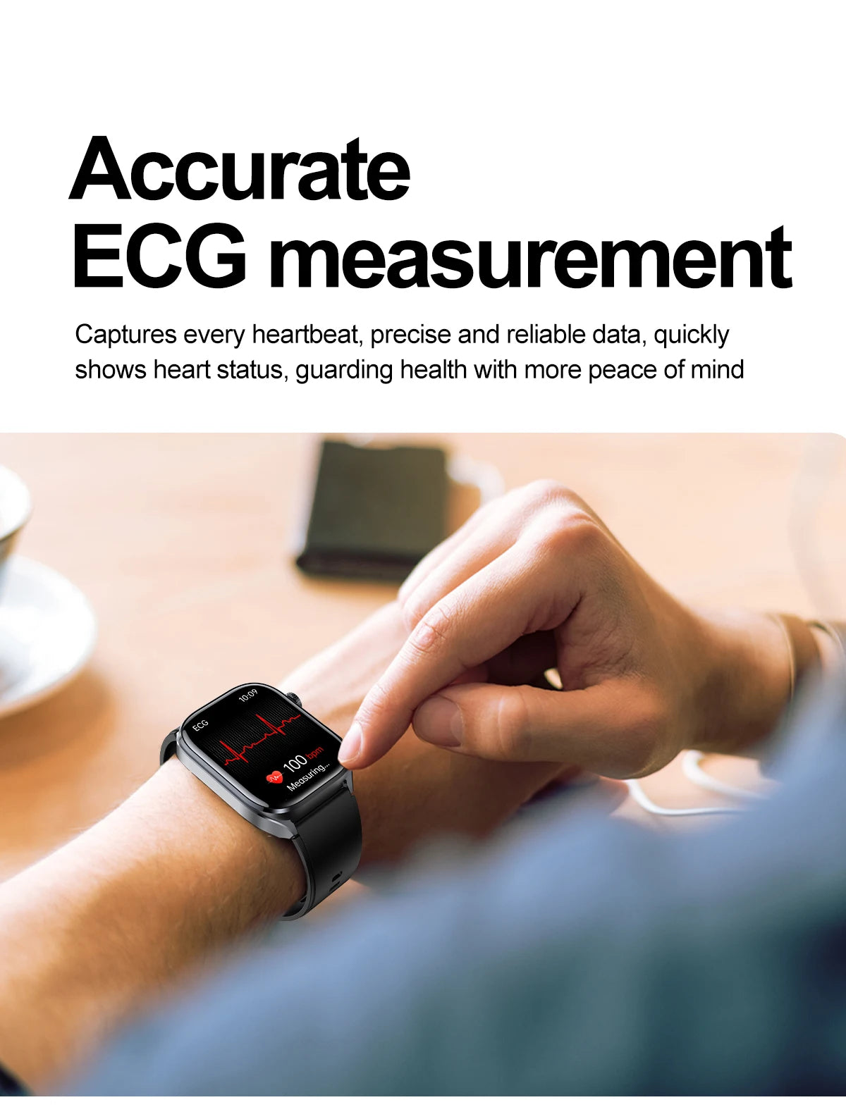 Novo relógio inteligente masculino 2025, pressão arterial, saúde, oxigênio no sangue, ácido úrico, lipídios, rastreador de fitness, relógios Bluetooth, chamada, ECG, smartwatch