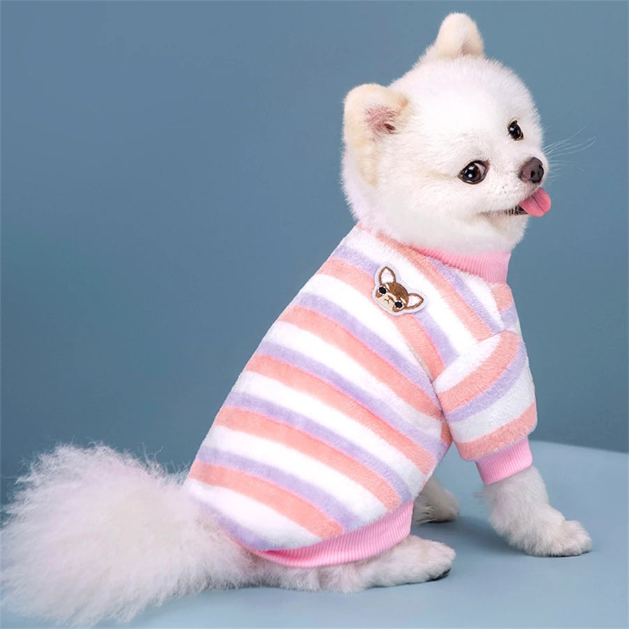 Casaco de inverno macio para cães, roupas quentes de lã para filhotes de cães pequenos, suéter, moletom, fantasias para animais de estimação, presente de Natal
