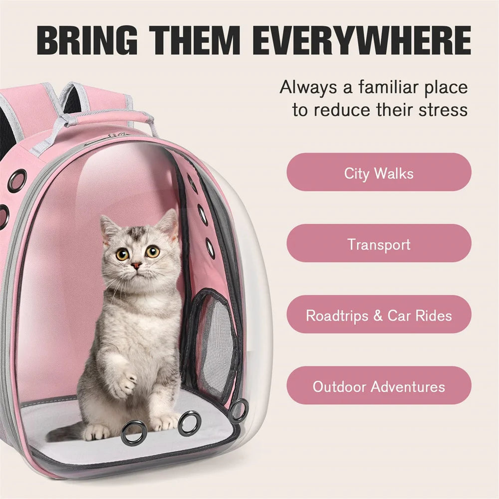 Mochila para transporte de gatos, aprovada pela companhia aérea, para transporte de animais de estimação para gatos pequenos e médios, filhotes, viagens, caminhadas, acampamentos, mochila durável para animais de estimação