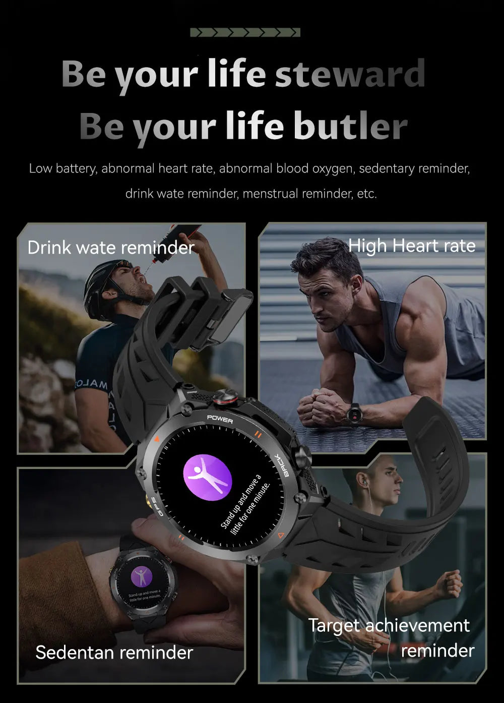 Novo relógio inteligente esportivo Xiaomi com GPS, à prova d'água, rastreador fitness, chamada Bluetooth, bateria de 650 mAh, pulseira feminina, 2025