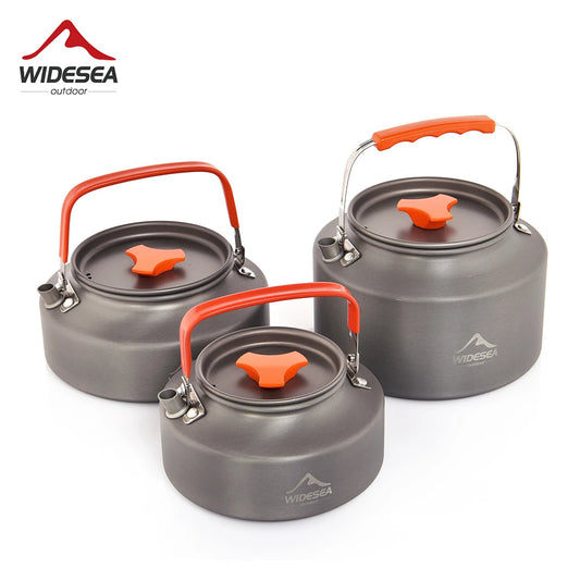 Chaleira de água Widesea 1,1L 2L 1,5L para acampamento, chaleira de café ao ar livre, utensílios de mesa, conjunto de piquenique, equipamentos, utensílios de cozinha para turismo