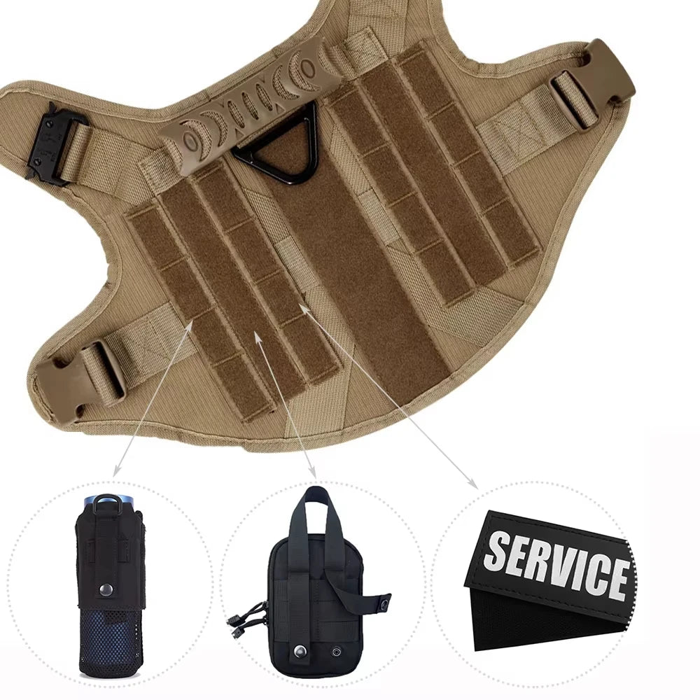 Conjunto de peitoral e guia para cães grandes, colete de treinamento para pastor alemão malinois, colete e coleira para cães de médio e grande porte