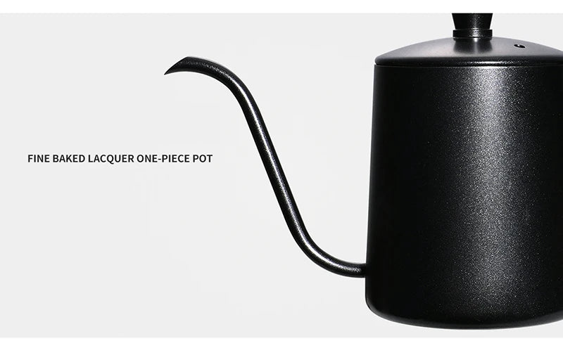 Chaleira de gotejamento de 350ml e 600ml, bule de café e chá, revestimento antiaderente, aço inoxidável de qualidade alimentar, chaleira de gotejamento com pescoço de cisne, boca fina