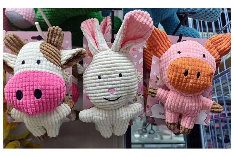 Brinquedo de pelúcia para cachorro, resistente a mordidas, com som estridente, para cães pequenos e grandes, filhotes de estimação, acessórios de treinamento, formato de animais fofos