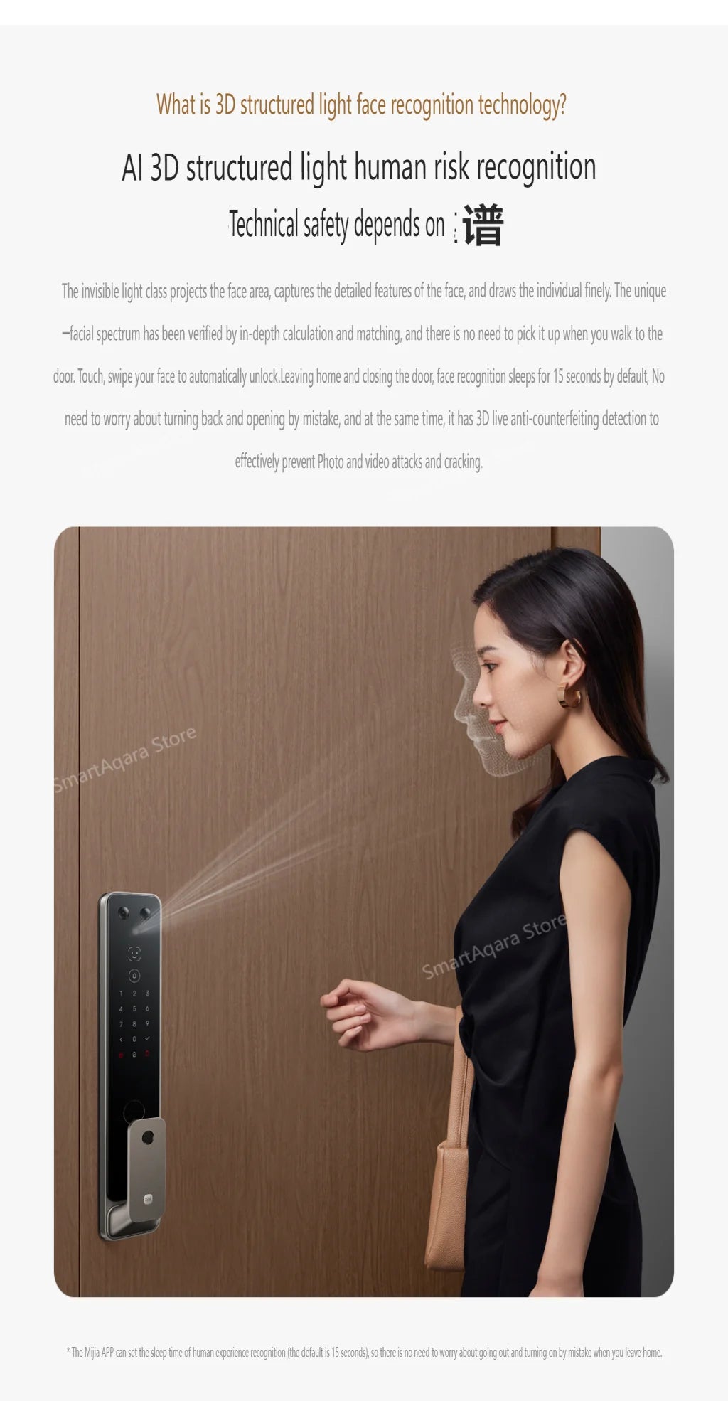 Fechadura inteligente automática Xiaomi G500 2025, reconhecimento facial 3D com impressão digital olho de gato, desbloqueio por senha Bluetooth, aplicativo Mi Home