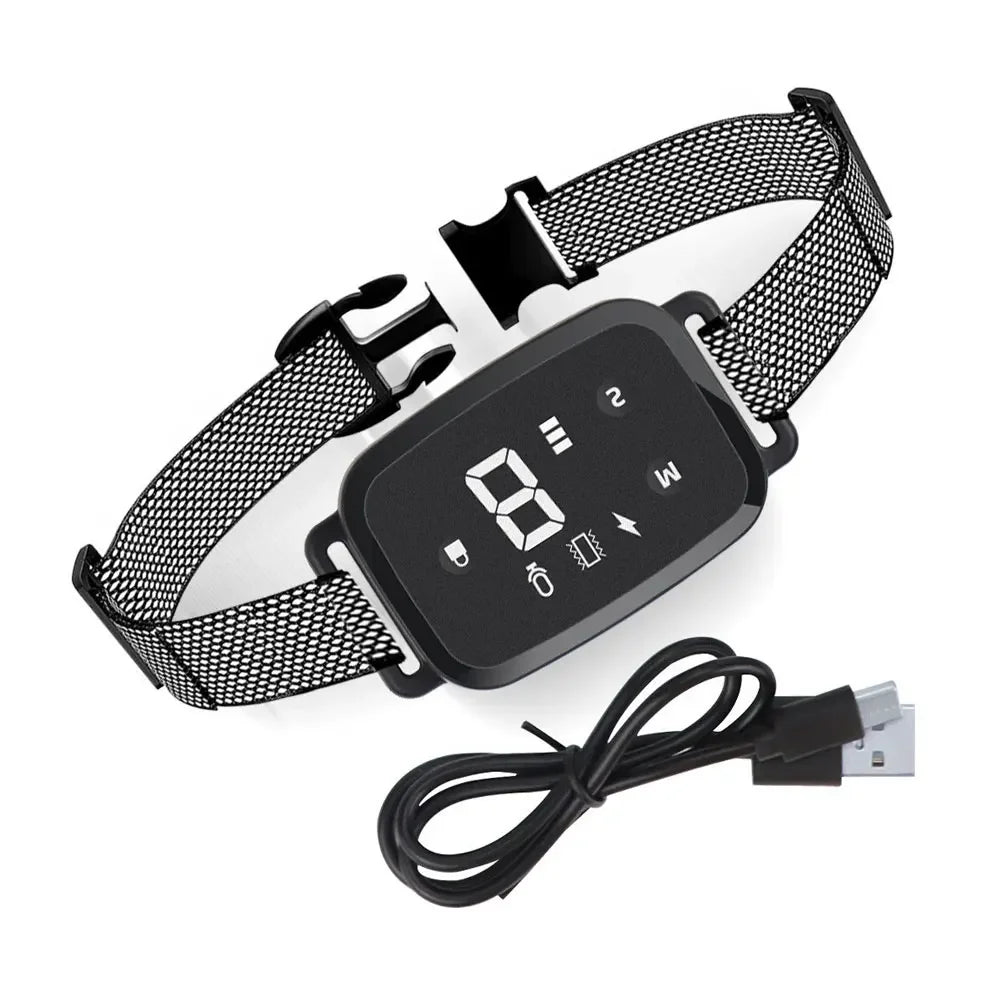 Smart Automatic Anti Barking Dog Collar HD Digital Display IP67 Waterproof Collar For Dog Rechargeable Bark Stopper Stop Barking