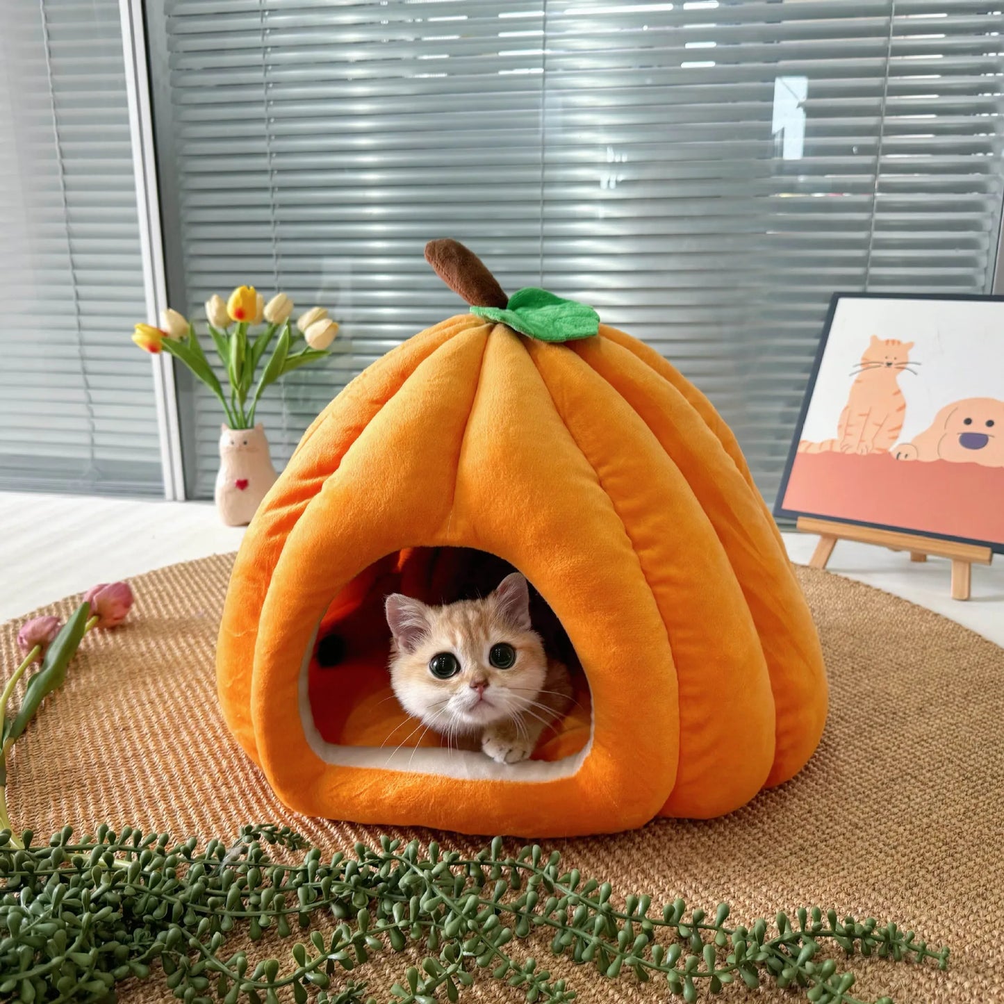 Ninho para gatos, casinha fechada para gatos, ninho para animais de estimação, quente e espesso, ninho para cães com sono profundo, suprimentos para animais de estimação, cama fechada para gatos, tendas para gatos