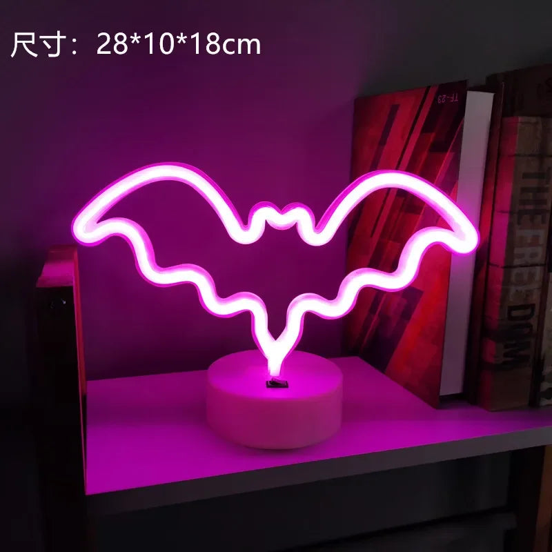 Luz de neon LED USB para letreiro, lâmpada noturna de flamingo para festas de Natal, decoração de casamento, presente para casa, luz de neon em forma de coração