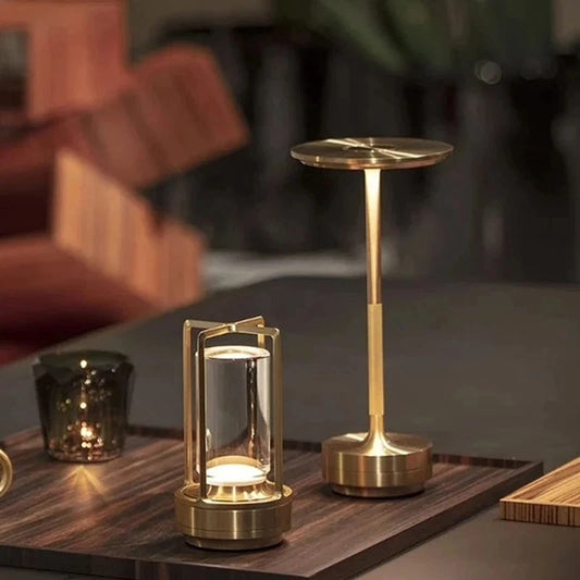 Luminária de mesa com carregamento USB, luminária de mesa de alumínio para restaurante e bar, ambiente de escurecimento, interruptor de toque com carregamento USB, decoração