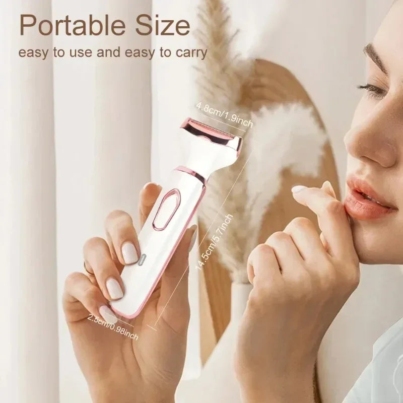 Depilador elétrico 4 em 1 para mulheres, depilador facial, aparador, depilador indolor para mulheres, para sobrancelhas e nariz