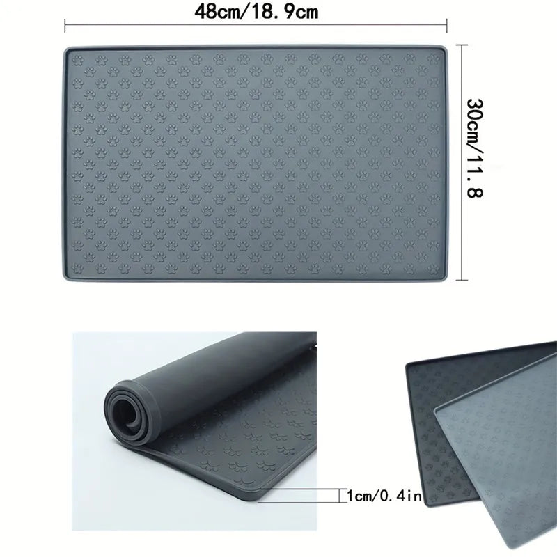 Pet Placemat Dog Food bowl Mat Cat Feed Mat Cat Dog Drinking Feeding Placemat Silicone Waterproof Pet Bowl Pad Feeder Mats 2024