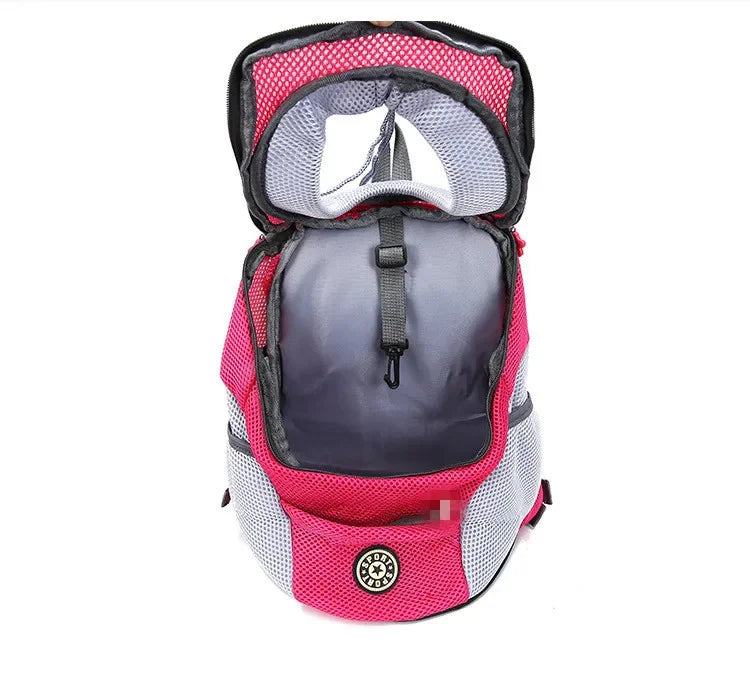 Nova mochila de viagem portátil com dois ombros, bolsa para transporte de cães de estimação, bolsa frontal de malha