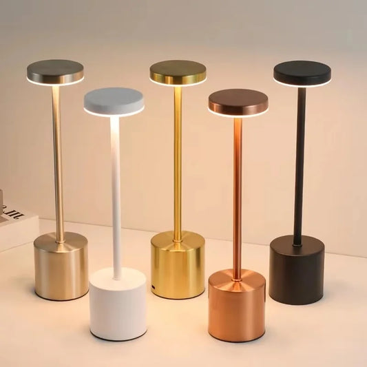 Luminária de mesa LED com sensor de toque simples, 3 cores, ajustável, luz ambiente criativa, recarregável, para mesa, bar, decoração de sala