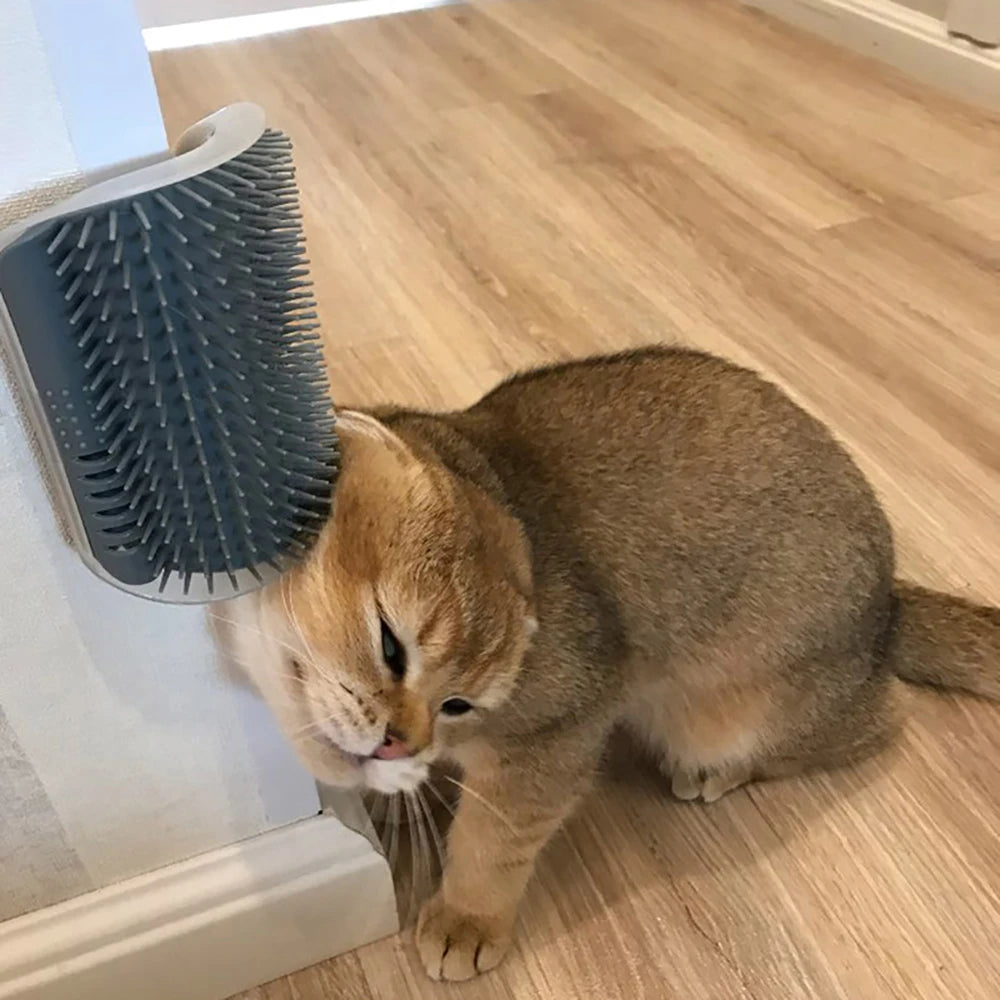 Escova para tosa de gatos, escova autopenteável para massagem de animais de estimação, escova removível para arranhar e esfregar, suprimentos de limpeza para tosa de animais de estimação