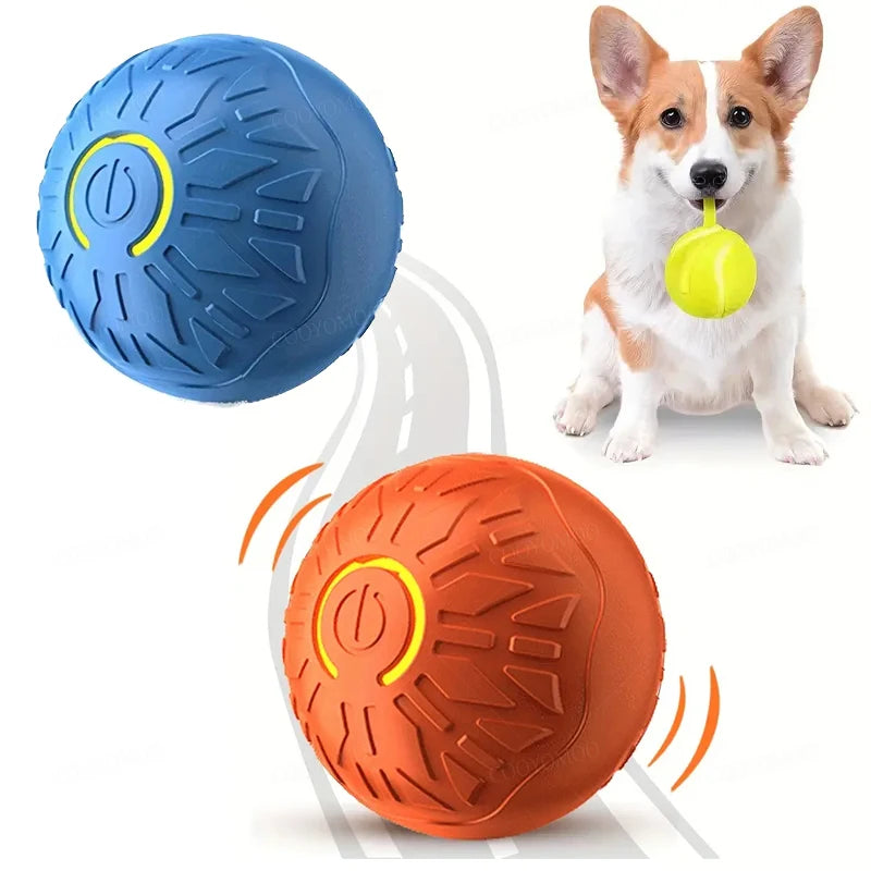 Bola de brinquedo inteligente para cachorro, brinquedo eletrônico interativo automático para animais de estimação, com rolamento, recarregável por USB, que salta para filhotes e cães grandes, brinquedo de mastigar