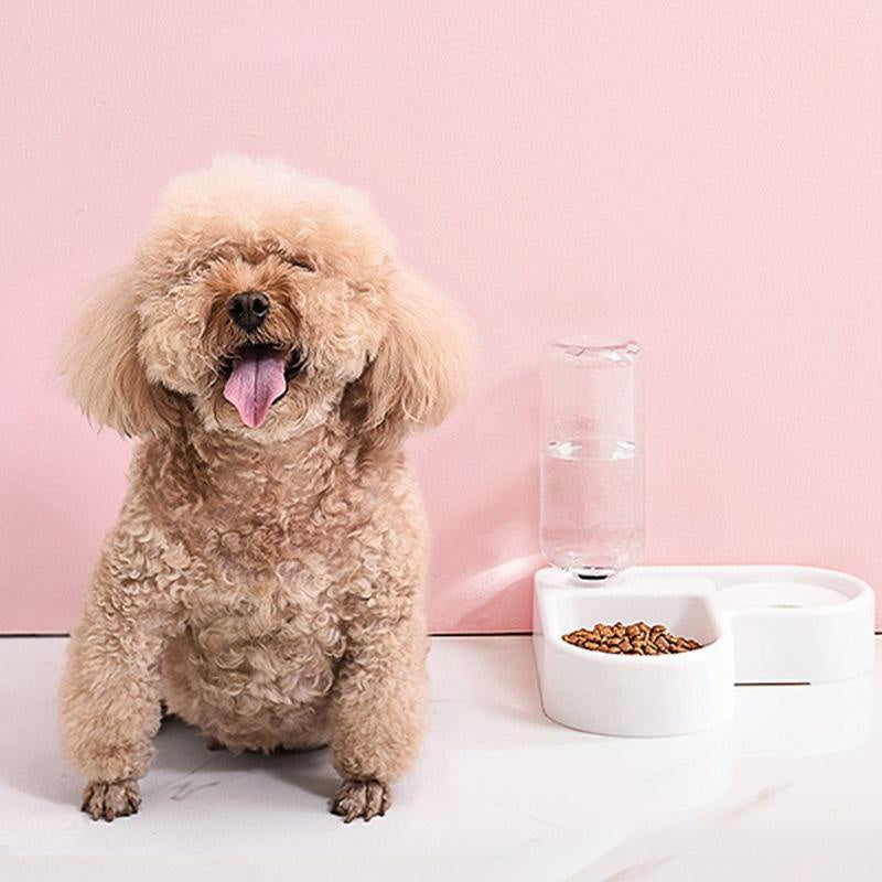 Alimentador automático para animais de estimação de 500 ml, tigela pequena, portátil, para comida de cães e gatos, sala de estar, quarto, produtos para animais de estimação