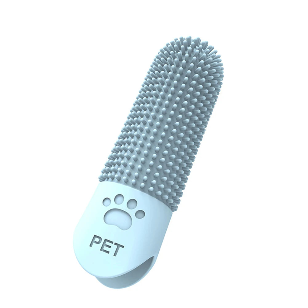 Escovas de dentes de silicone para limpeza de dentes de animais de estimação para cães e gatos, limpeza e remoção de tártaro e pedras.