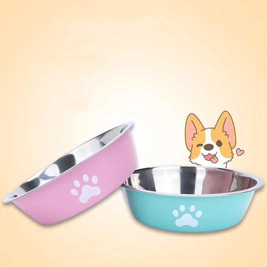 Tigela para cachorro nova tigela para animais de estimação grande capacidade tigela de comida para cachorro aço inoxidável anti-capotamento tigela para cachorro doméstico suprimentos para animais de estimação