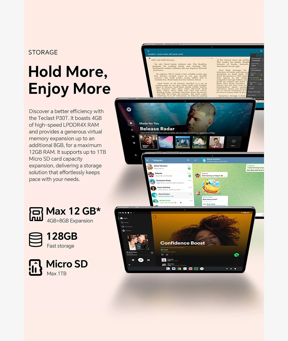 Tablet Teclast P30T Android 15 10.1" IPS Max 12GB RAM 128GB ROM T606 8-core 6000mAh Teclado/Capa/Mouse/Caneta/Fone de Ouvido/Suporte