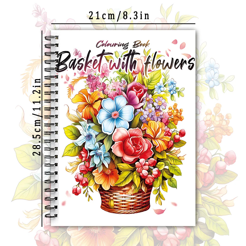 Livro de colorir em espiral - 30 folhas, livro de colorir para adultos, 11,3 x 8,3 polegadas, papel grosso de 100 g, livro de desenho, presente de boas-vindas para o feriado