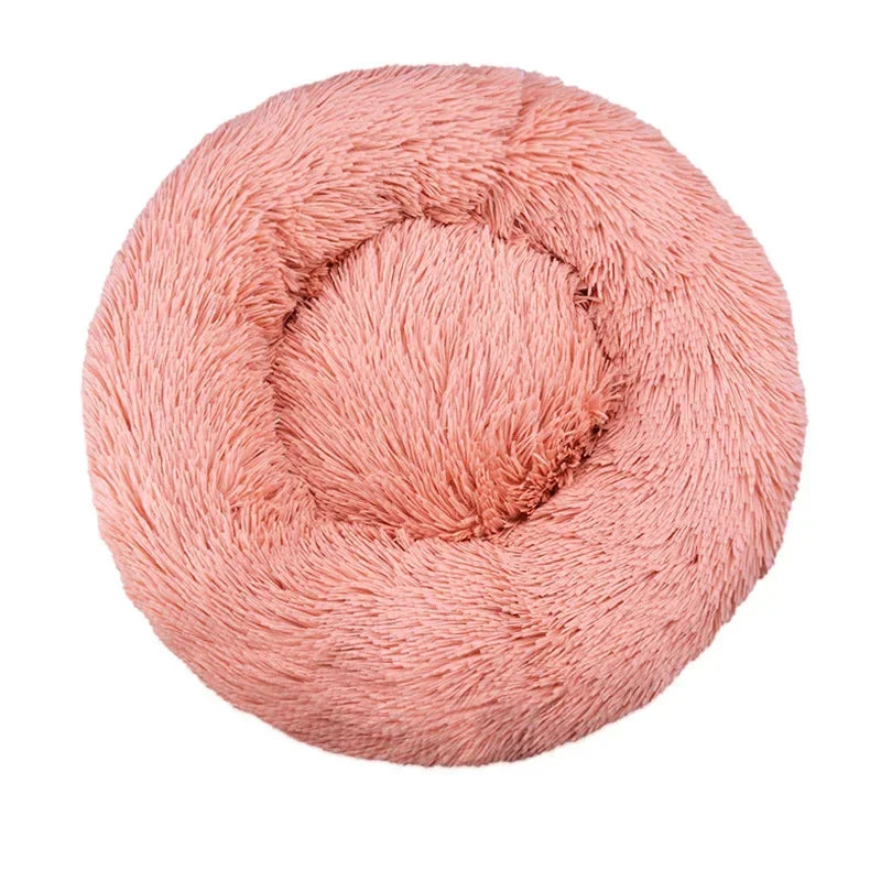 Cama redonda para animais de estimação para cães grandes, médios e pequenos, cama macia para gatos, cama longa e macia para cães, casa para cães, casa quente para dormir no inverno